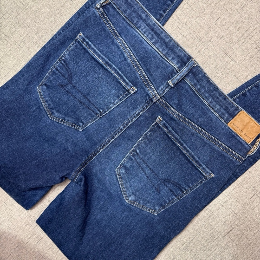 American Eagle AE Next Level High Waisted Jegging Dark Skinny Jeans Size 8 - Picture 9 of 11